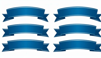 Fototapeta premium set blue Ribbon Banner on isolated white background. 