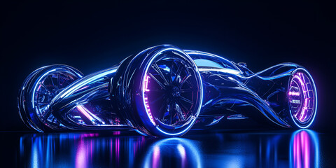 Neon Dreams: Futuristic Sports Car Concept 