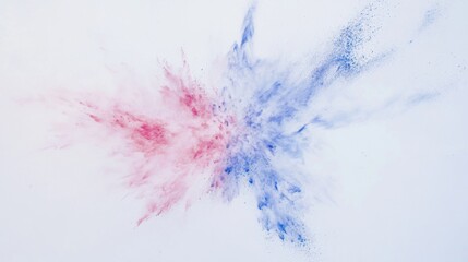 Obraz premium Abstract Color Explosion in Red and Blue Against White Background