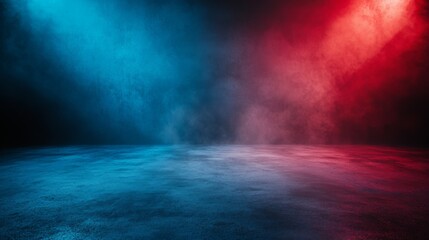 Obraz premium Dramatic Stage Background with Blue and Red Lighting Effects