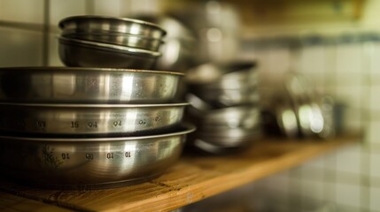 Obraz premium stack of measuring cups neatly arranged