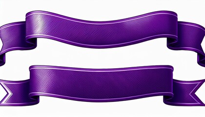 Obraz premium set purple Ribbon Banner on isolated white background.