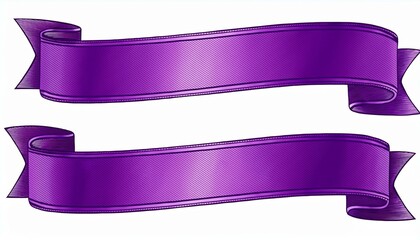 Obraz premium set purple Ribbon Banner on isolated white background.