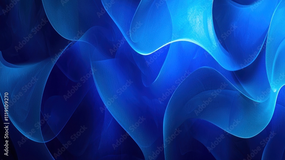Poster a bright blue background featuring dynamic shapes and textures, adding depth and vibrancy to any pro