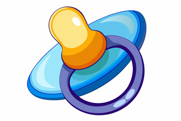 Macro photograph of a silicone pacifier on white background vector illustration