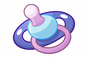 Macro photograph of a silicone pacifier on white background vector illustration