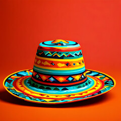 cinco de mayo fiesta abstract
bold colors dance in festive geometric
patterns mexican hat