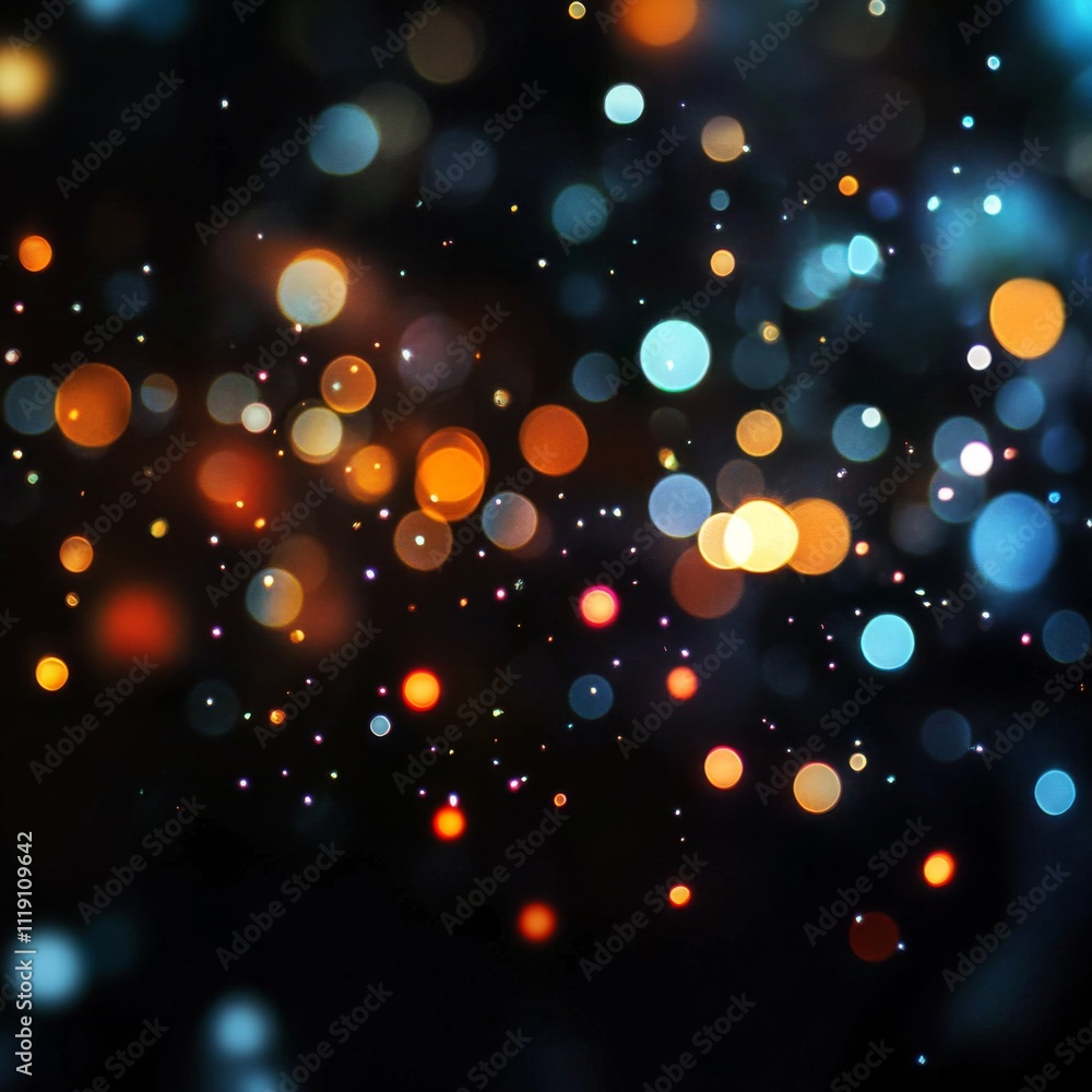 Poster abstract colorful bokeh background with bright circles and light effects