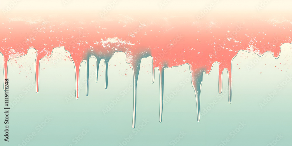 Poster abstract paint dripping: a captivating abstract image showcasing a delicate blend of coral and teal 