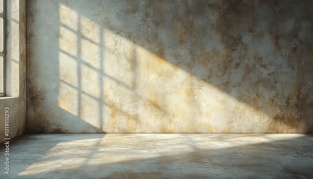 Aufkleber empty minimalist studio room decorative background with soft lighting texture and shadows