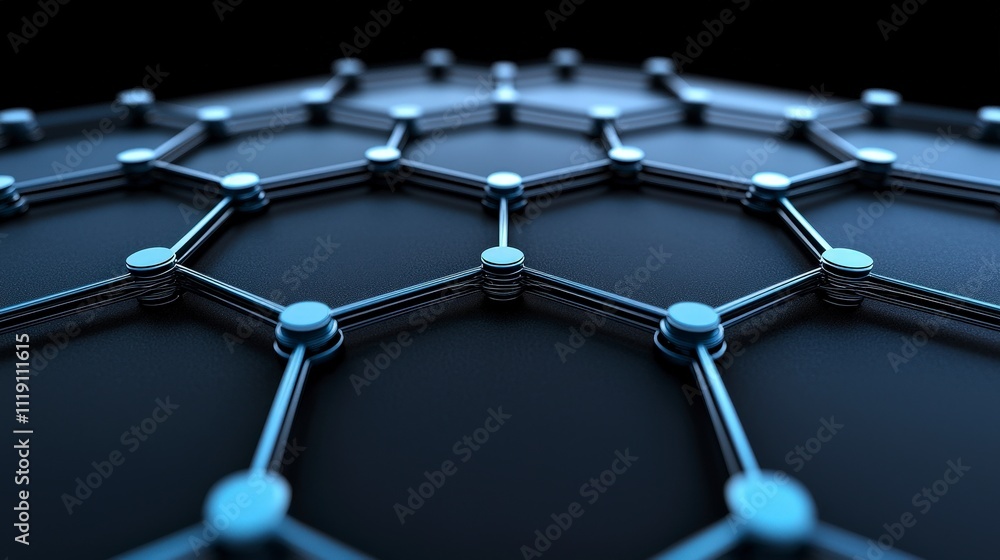 Aufkleber abstract hexagonal network technology connection data digital structure