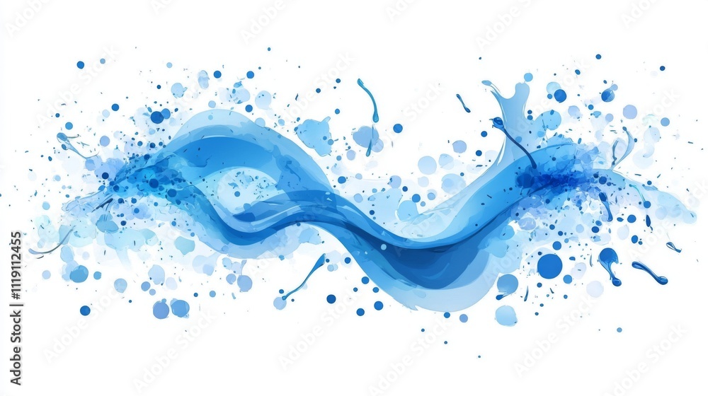 Aufkleber vibrant abstract water splash design with dynamic blue color schemes