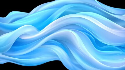Fototapeta premium Abstract Blue and White Flowing Fabric Waves Elegant Swirling Design Smooth Texture Back