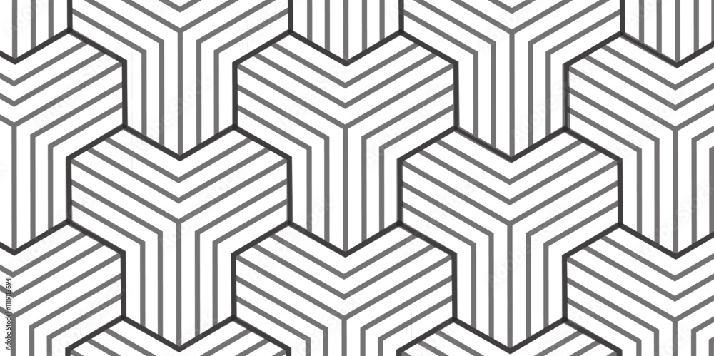 Poster Abstract geometric pattern with stripes, lines. Seamless vector background.  rhombuses Dark lines on a white background. Simple lattice graphic design. black color. Linear shapes, creative ornament. 

