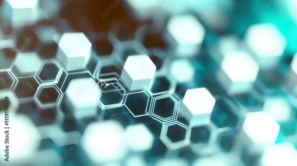 Poster abstract hexagon network futuristic technology background