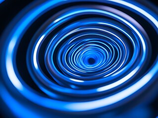 Obraz premium Quantum Light Tunnel: A Vortex of Blue Energy