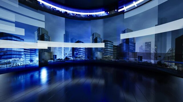 Studio background with electronic commercial animated background،3D Virtual Studio, News Studio Backgroun