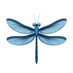 Blue Dragonfly Illustration with Vibrant Wings