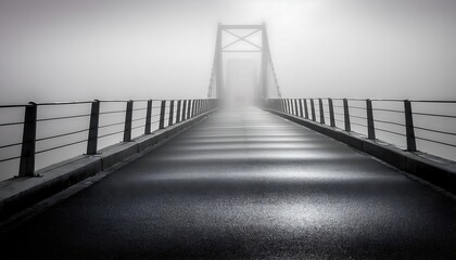 Fototapeta premium Foggy bridge leading into the distance.