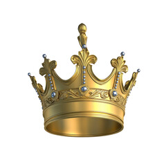 Regal Gold Crown with Silver Accents - 3D Render