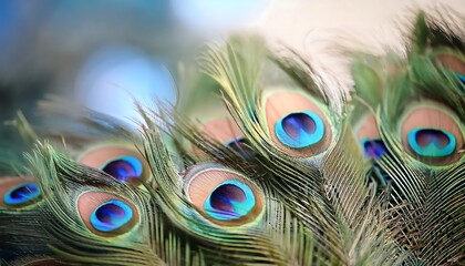 Fototapeta premium Close-up of vibrant peacock feathers.