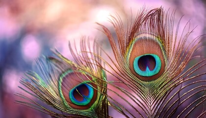 Obraz premium Close-up of vibrant peacock feathers.
