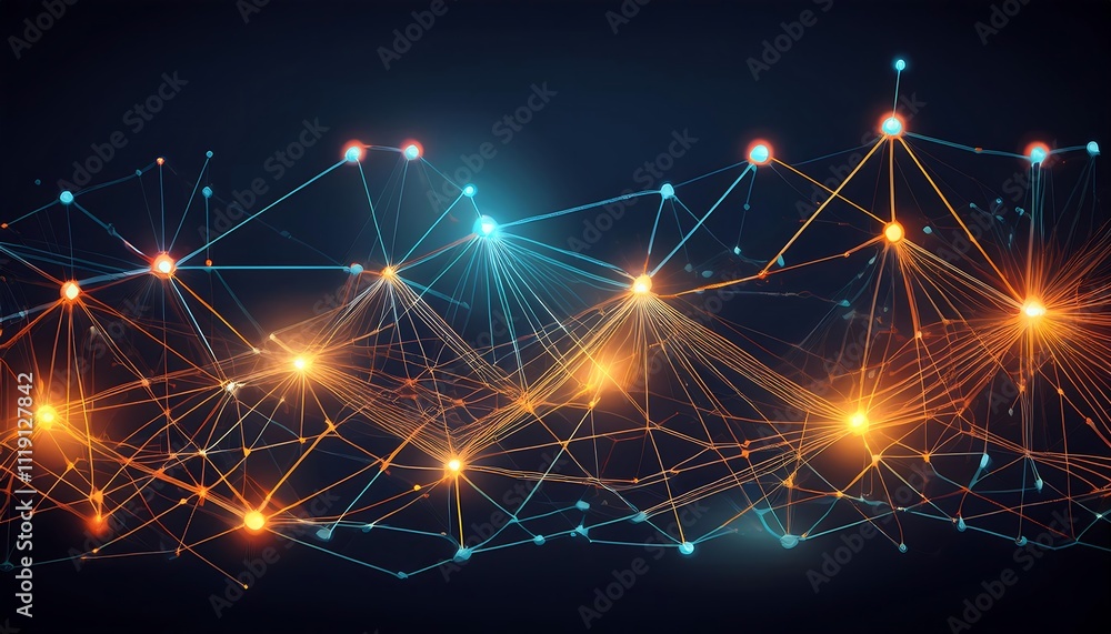 Poster Abstract network of interconnected nodes and lines.