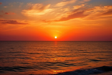 Fototapeta premium Tranquil Ocean Sunset Panorama
