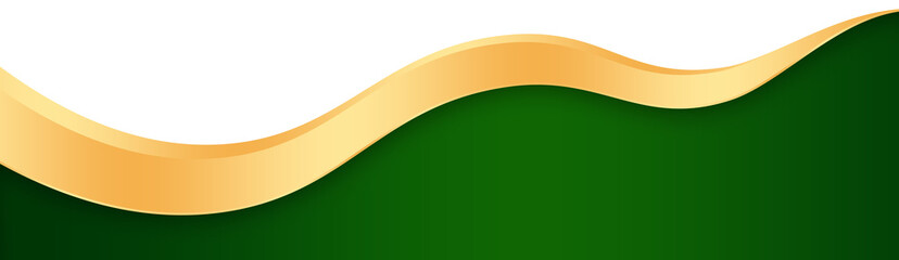 Green and Gold Footer Wave Banner
