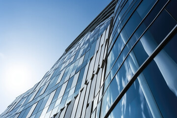 Modern Skyscraper Architecture Against a Blue Sky