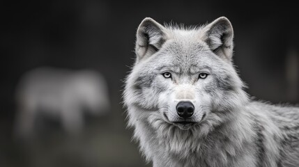 Fototapeta premium Majestic White Wolf Portrait Wild Animal Canine Predator Nature Photography