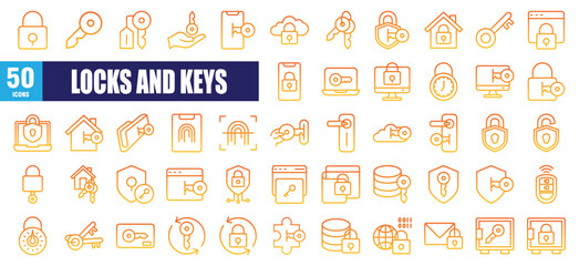 LOCKS AND KEYS ICON SET
