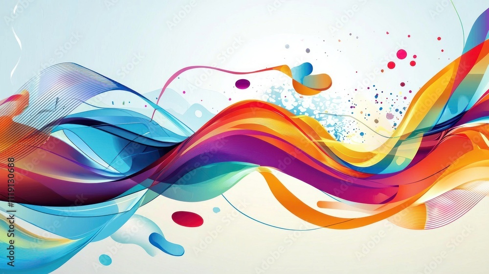 Poster a colorful vector creative background with abstract shapes and lines that can be easily customized f