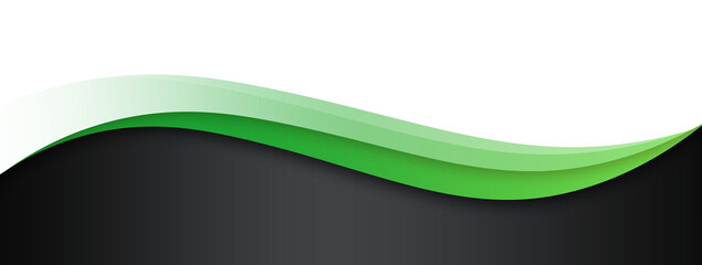Green and Black Footer Wave Banner
