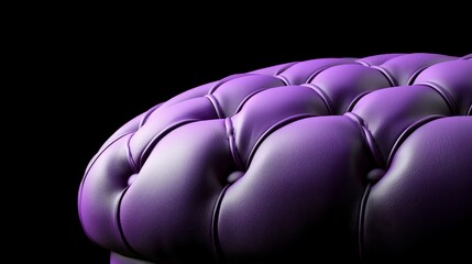 Obraz premium Luxurious Purple Leather Upholstery Texture Button Tufted Ottoman Detail