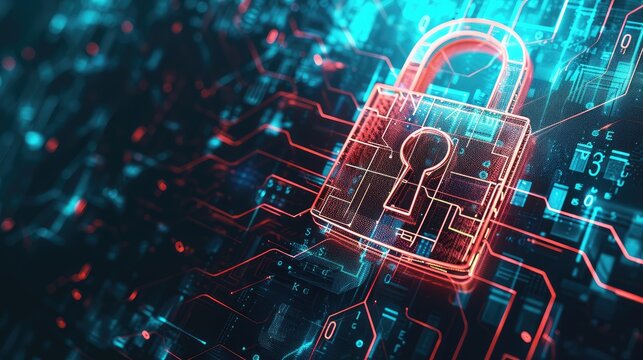 Advanced Cybersecurity Lock on Digital Network