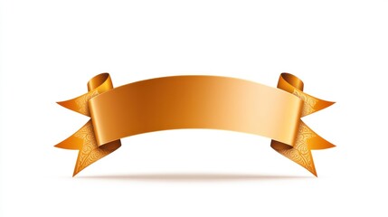 A decorative golden ribbon banner for announcements or promotions.