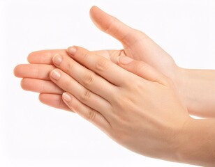 hands isolated on a white background, showing various poses or hand expressions