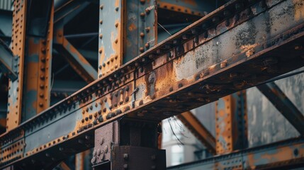 Rusty Industrial Bridge Structure