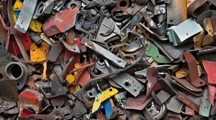 Colorful Industrial Scrap Metal Pile