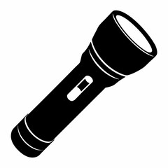 Black Vector Art of Smart Flashlight Silhouette