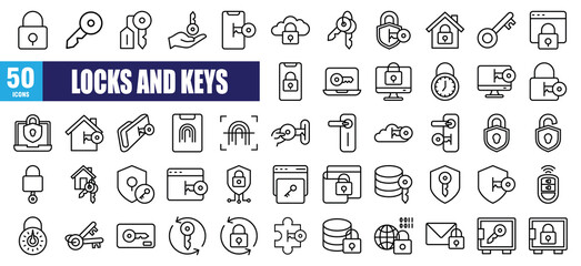 LOCKS AND KEYS ICON SET