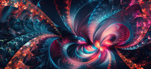 Vivid Abstract Fractal Explosion