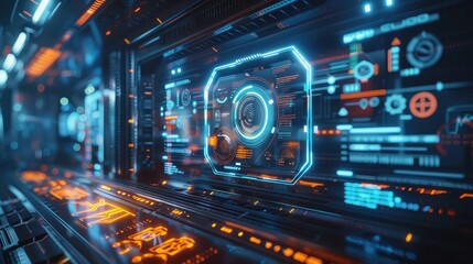 Futuristic Data Display with Holographic Interface