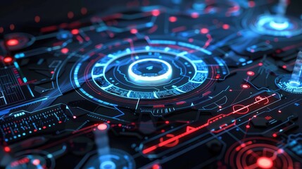 Futuristic Digital HUD Interface Display