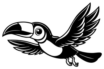 Cute toucan bird on white background vector illustration