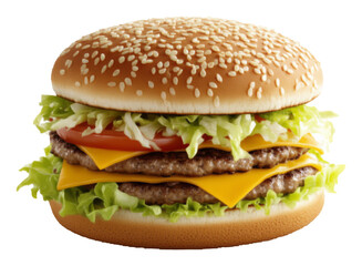 Delicious cheeseburger with lettuce and tomato