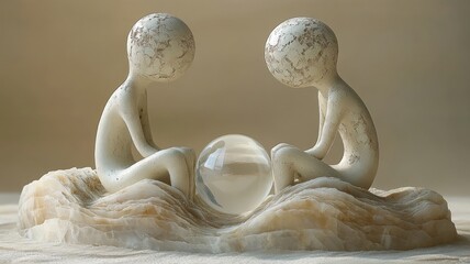 Obraz premium Artistic sculpture of figures with marble textures
