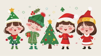 Cartoon Christmas: 2D Simple Illustration