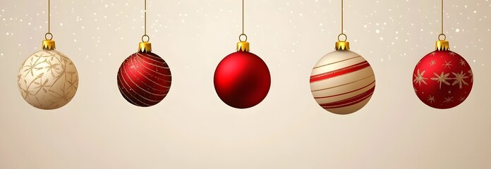 merry christmas card with hanging ball decoration
